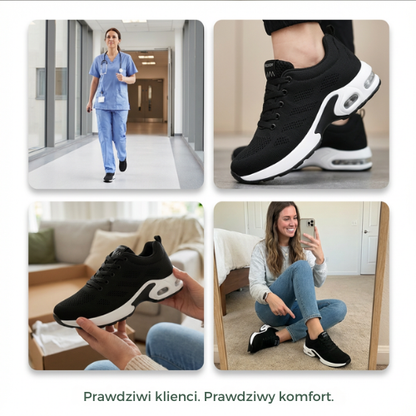 Buty do 12-godzinnej zmiany łagodzące ból stóp, kolan i pleców przez cały dzień