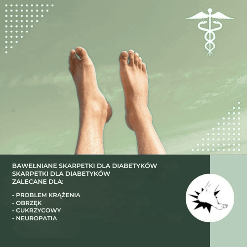 Męskie bawełniane skarpetki dla diabetyków (6 par)